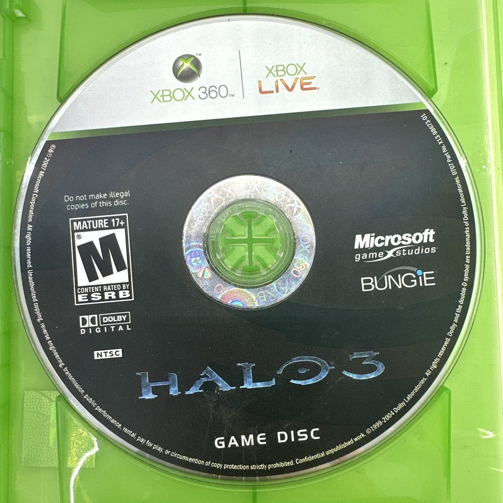 Halo 3 Xbox 360 Video Game Disc Only M Rated Shooter NTSC Exclusive